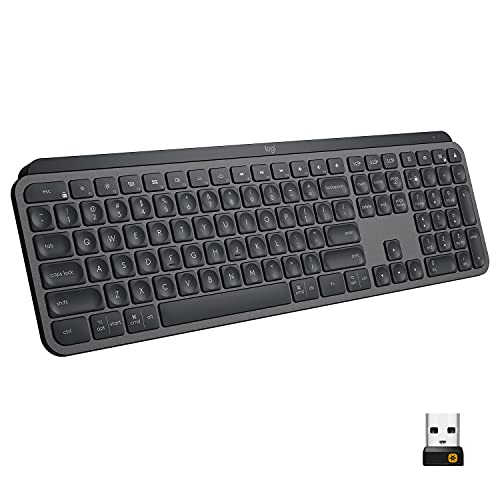 Logitech MX Keys Illuminated Wireless Keyboard with Bluetooth, USB-C - For Apple macOS, Microsoft Windows, Linux, iOS, Android - Graphite - With Free Adobe Creative Cloud