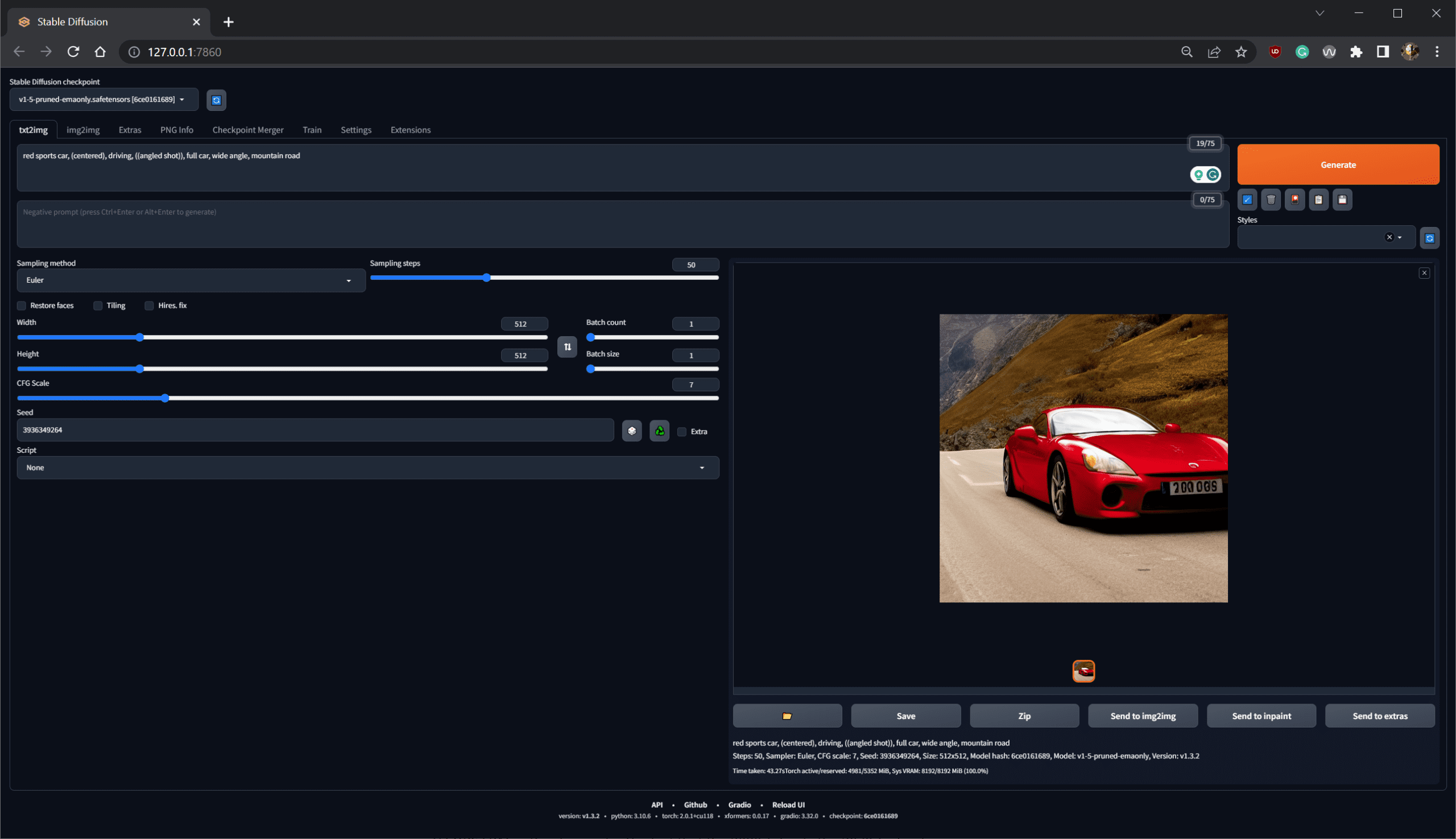 Stable Diffusion Automatic 1111 web interface